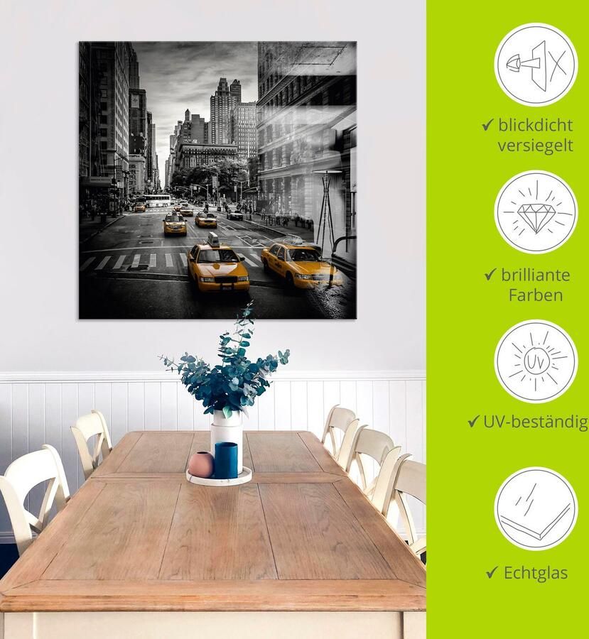Artland Print op glas New York City Verkeer 5th Avenue - Foto 4