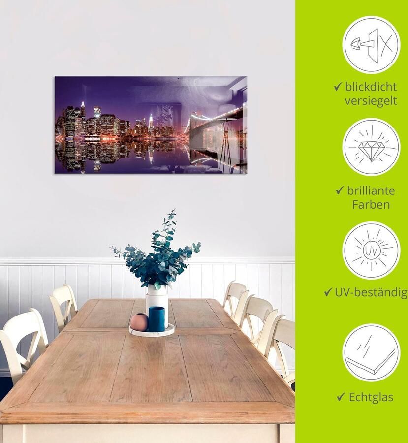 Artland Print op glas New York skyline in verschillende maten - Foto 4