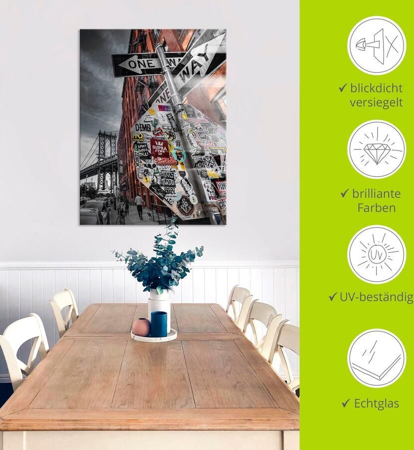 Artland Print op glas New York Street fotografie - Foto 5