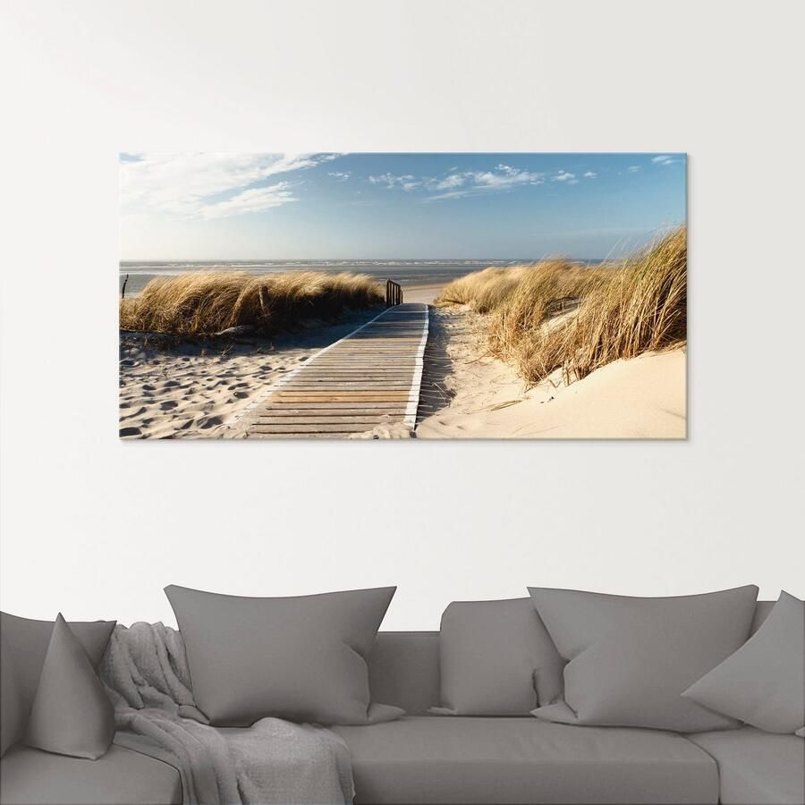 Artland Print op glas Noordzeestrand op Langeoog pier - Foto 2