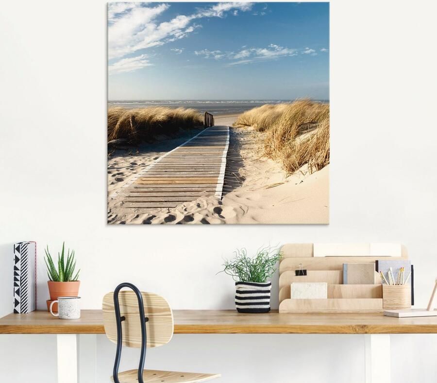 Artland Print op glas Noordzeestrand op Langeoog pier - Foto 5