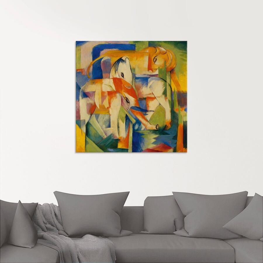 Artland Print op glas Olifant paard rund. 1914.