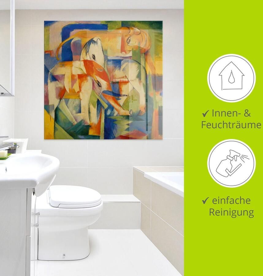 Artland Print op glas Olifant paard rund. 1914. - Foto 3