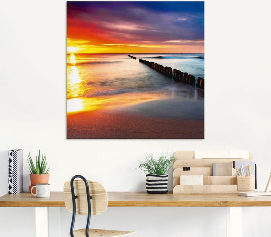 Artland Print op glas Oostzee met mooie zonsopkomst - Foto 5