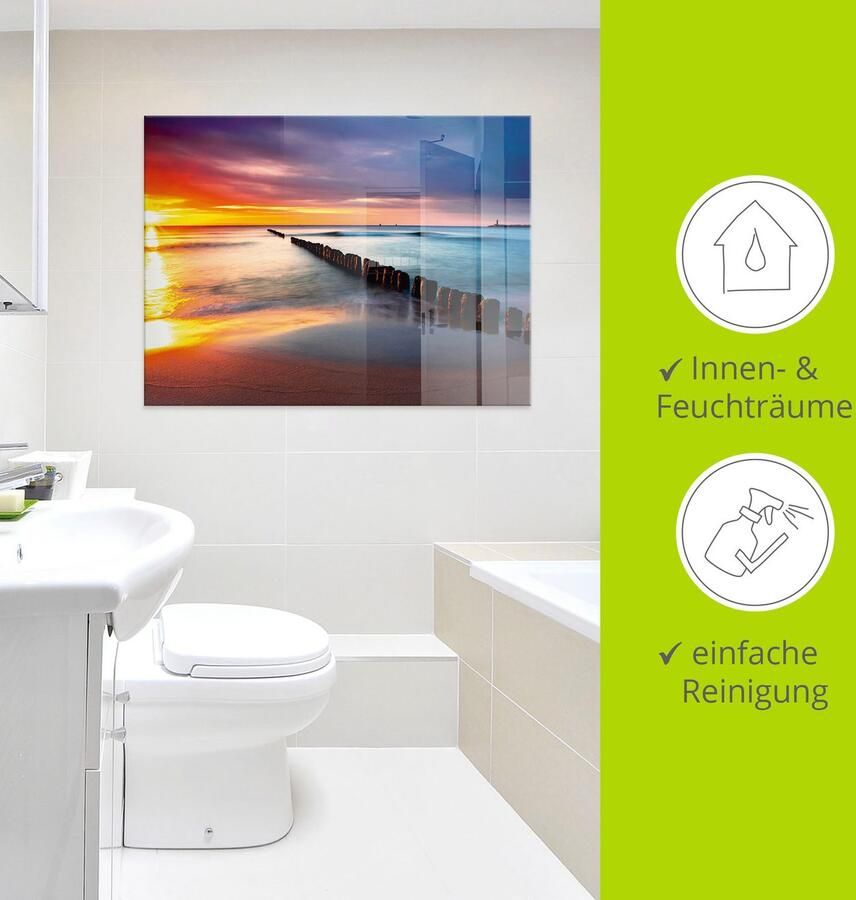Artland Print op glas Oostzee met mooie zonsopkomst - Foto 3