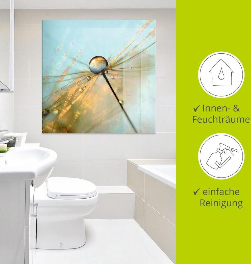 Artland Print op glas Paardebloem dauwdruppels II - Foto 3