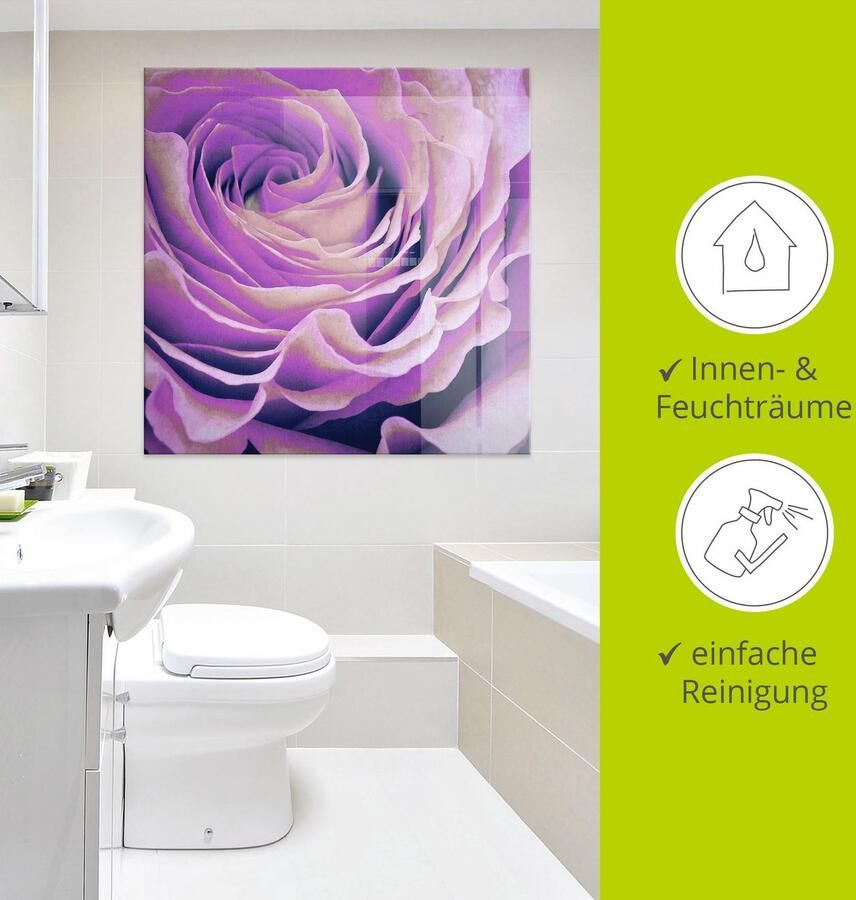 Artland Print op glas Paars Roos in verschillende maten - Foto 3