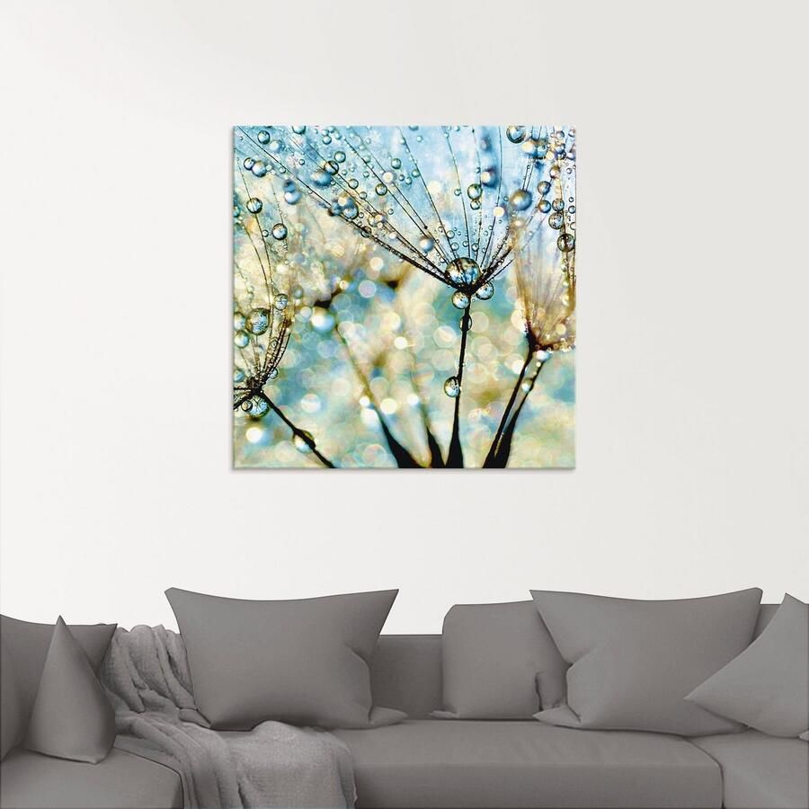 Artland Print op glas Pluizenbol blauwe diamanten - Foto 2