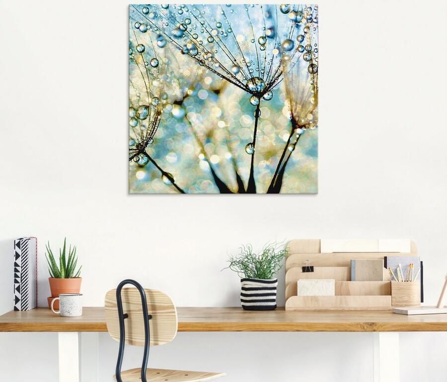 Artland Print op glas Pluizenbol blauwe diamanten - Foto 6