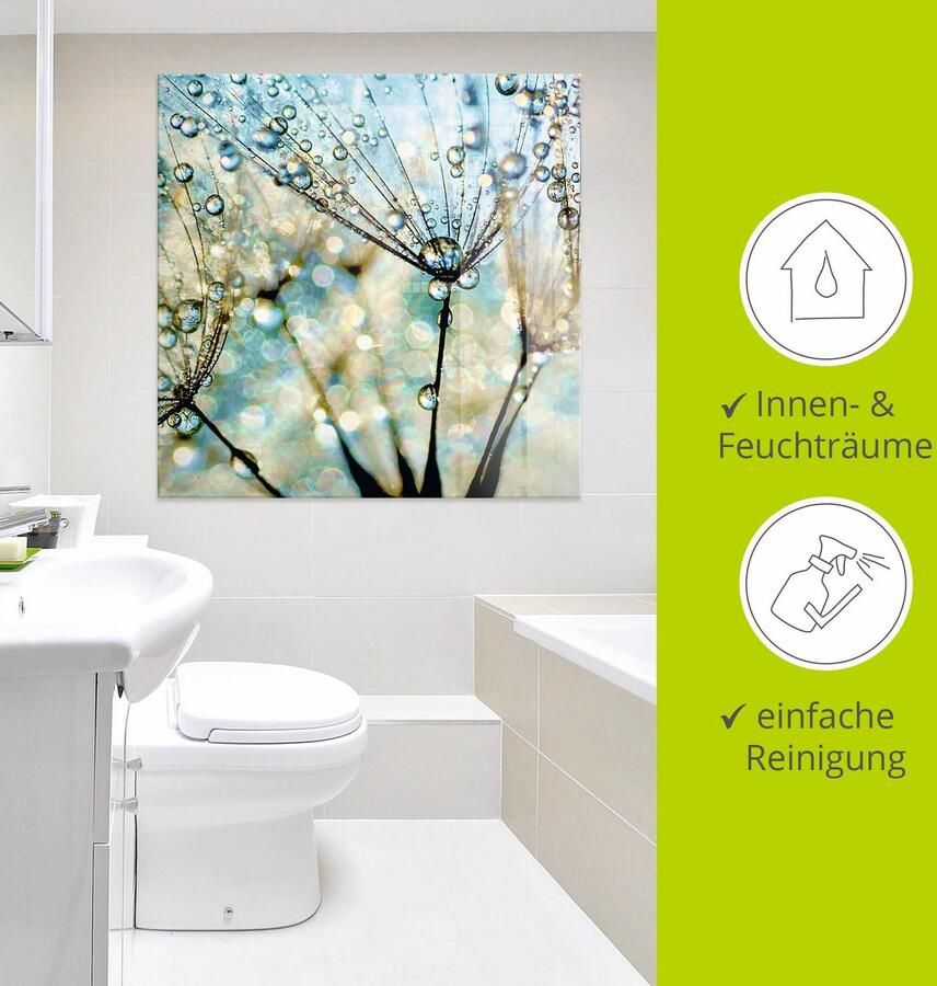 Artland Print op glas Pluizenbol blauwe diamanten - Foto 4