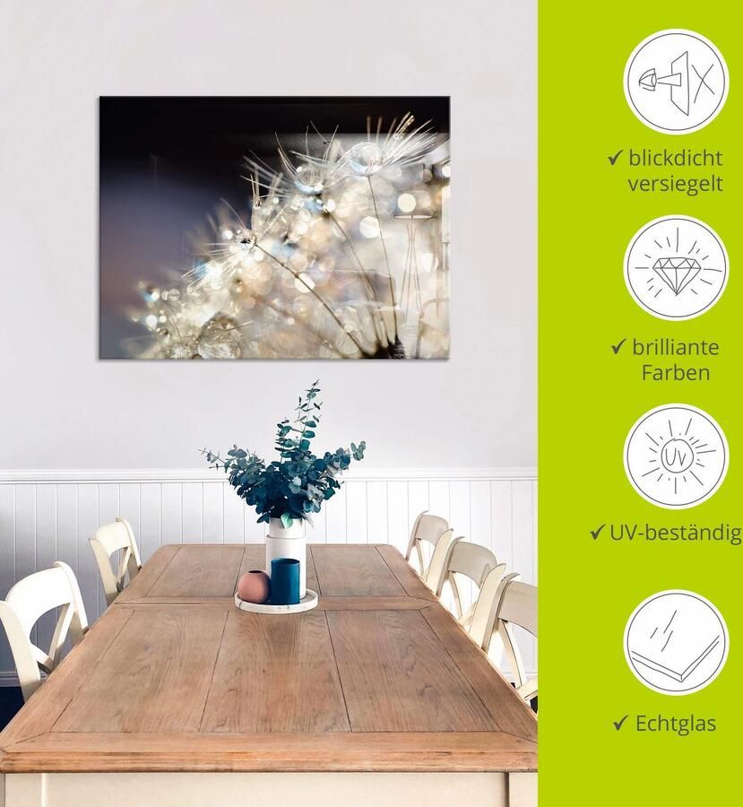 Artland Print op glas Pluizenbol fantasie in verschillende maten - Foto 5