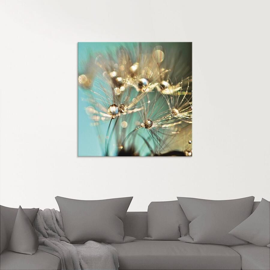 Artland Print op glas Pluizenbol glanzend goudkleur - Foto 2