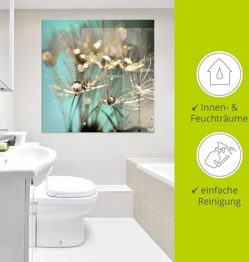 Artland Print op glas Pluizenbol glanzend goudkleur - Foto 4