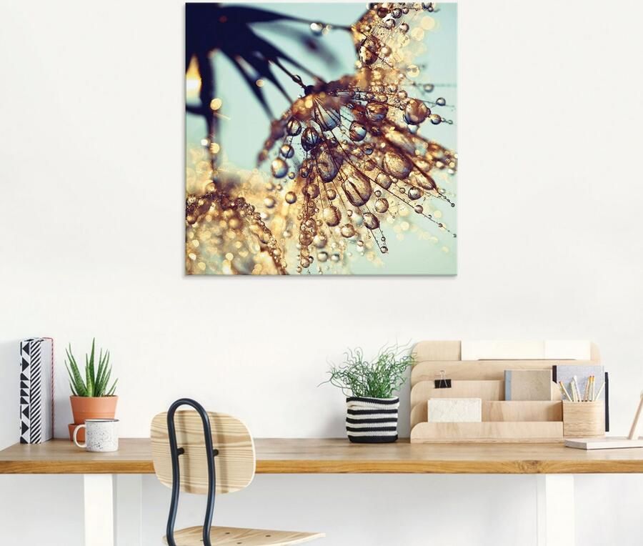 Artland Print op glas Pluizenbol goudkleurige regen - Foto 6