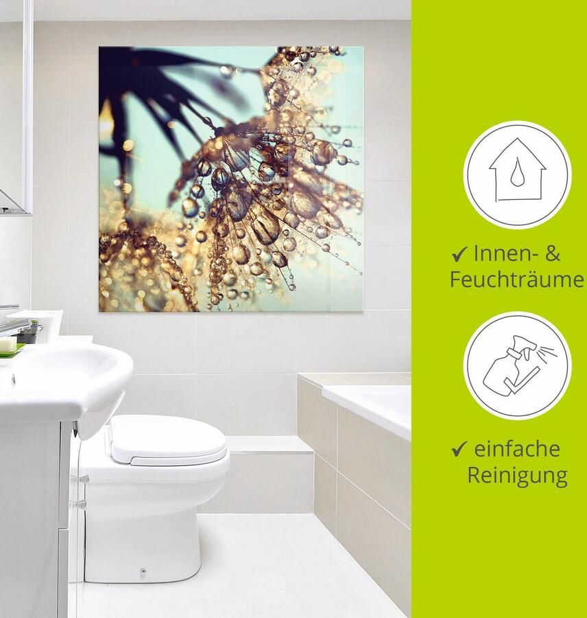 Artland Print op glas Pluizenbol goudkleurige regen - Foto 3