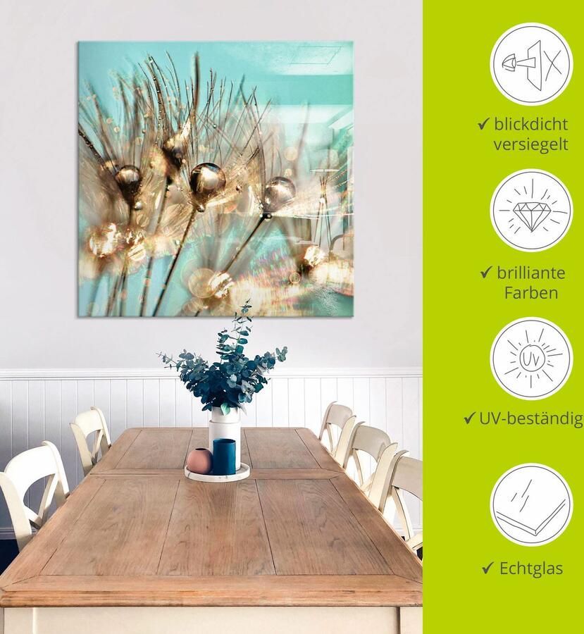 Artland Print op glas Pluizenbol goudkleurige touw - Foto 4