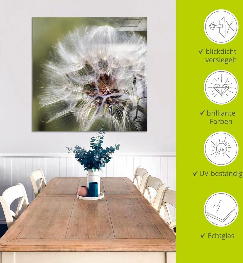 Artland Print op glas Pluizenbol II in verschillende maten - Foto 4