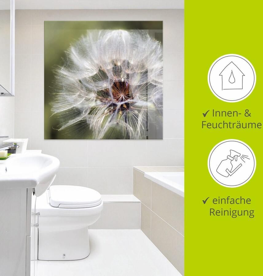 Artland Print op glas Pluizenbol II in verschillende maten - Foto 3