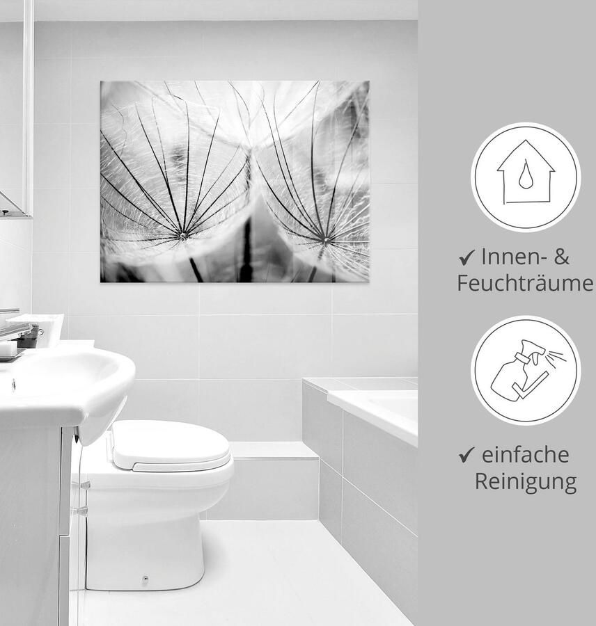 Artland Print op glas Pluizenbol in zwart-wit - Foto 4