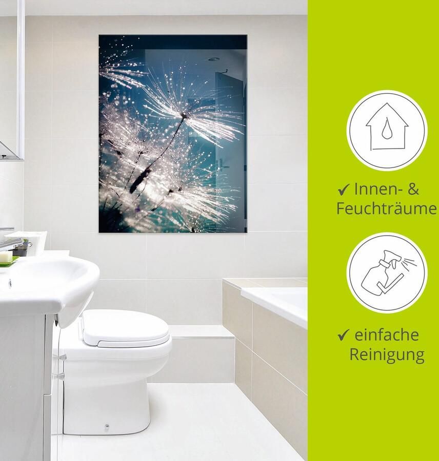 Artland Print op glas Pluizenbol kristallen pluimen - Foto 3