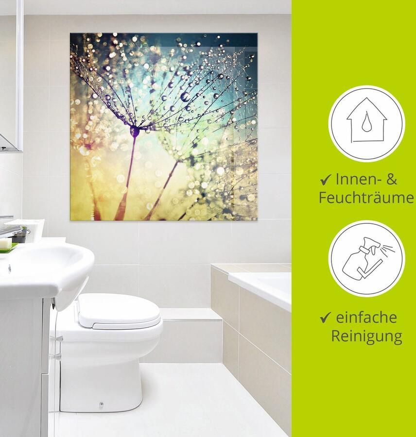 Artland Print op glas Pluizenbol magische druppels - Foto 3