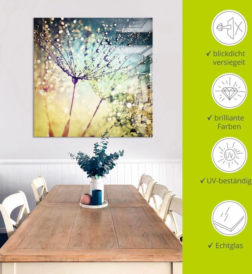 Artland Print op glas Pluizenbol magische druppels - Foto 4