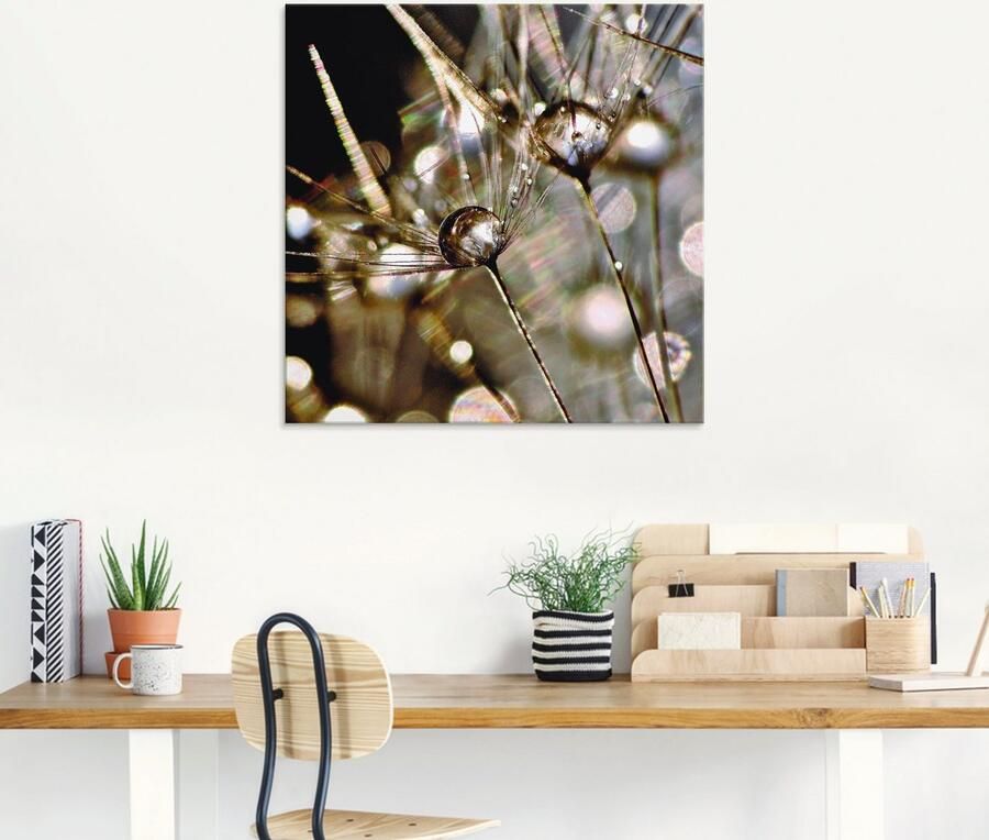 Artland Print op glas Pluizenbol met waterdruppels - Foto 5