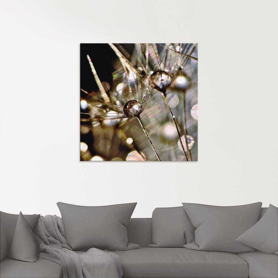 Artland Print op glas Pluizenbol met waterdruppels - Foto 2