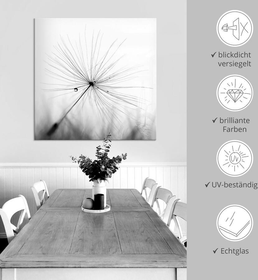 Artland Print op glas Pluizenbol pluimen in verschillende maten - Foto 4