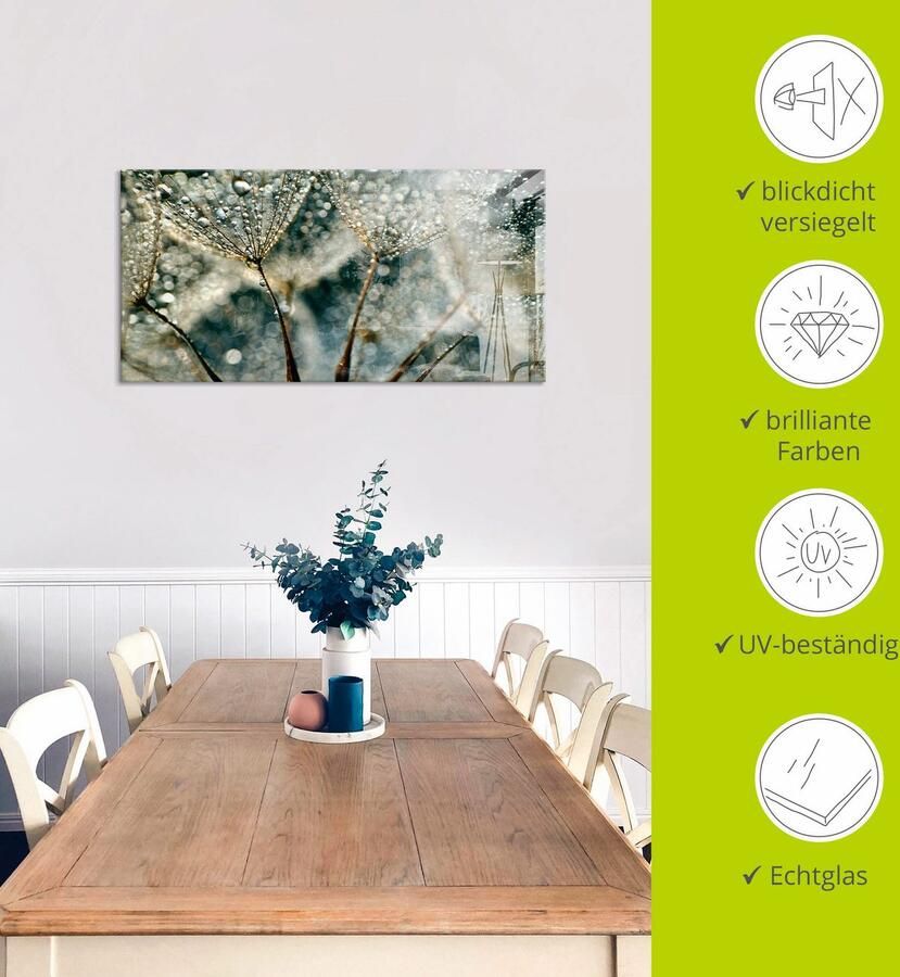 Artland Print op glas Pluizenbol regenbui in verschillende maten - Foto 4