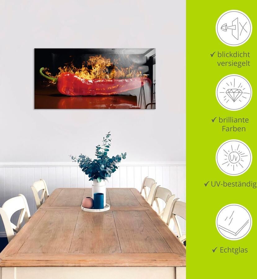 Artland Print op glas Rode hete chilipeper in verschillende maten - Foto 3