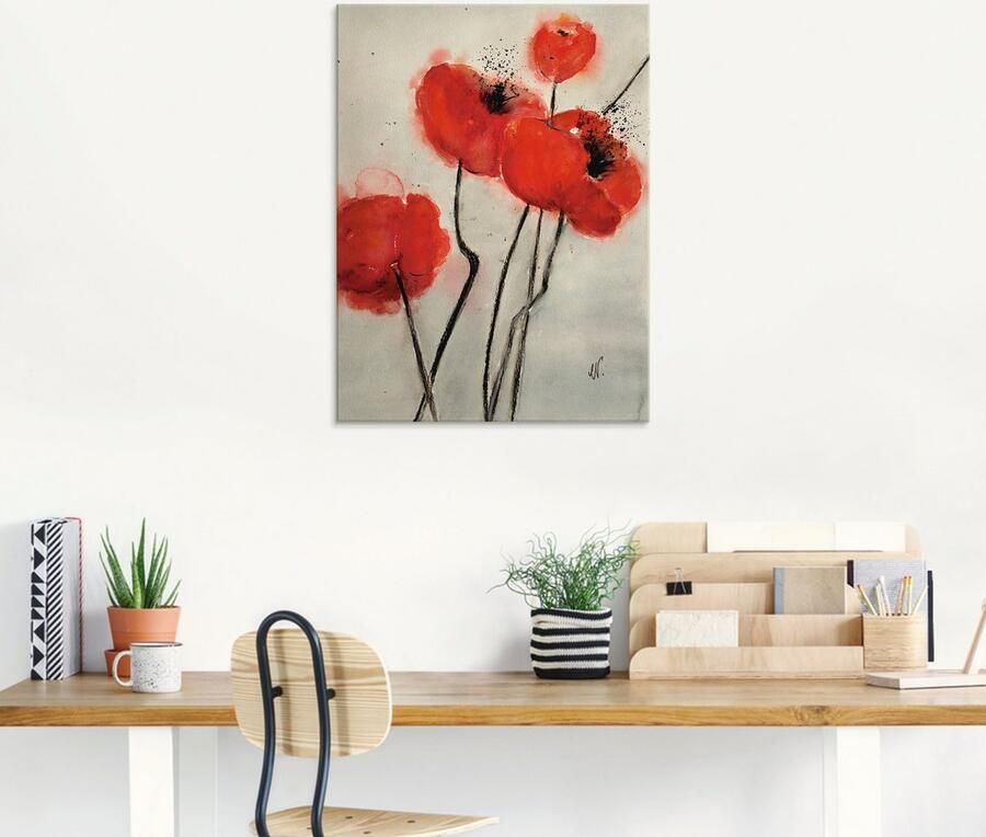 Artland Print op glas Rode klaproos in verschillende maten - Foto 6