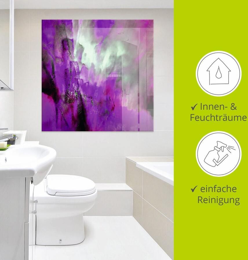 Artland Print op glas Roze licht in verschillende maten - Foto 3