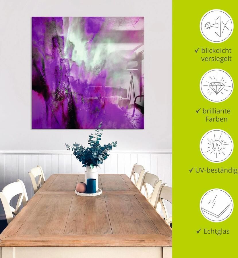 Artland Print op glas Roze licht in verschillende maten - Foto 4