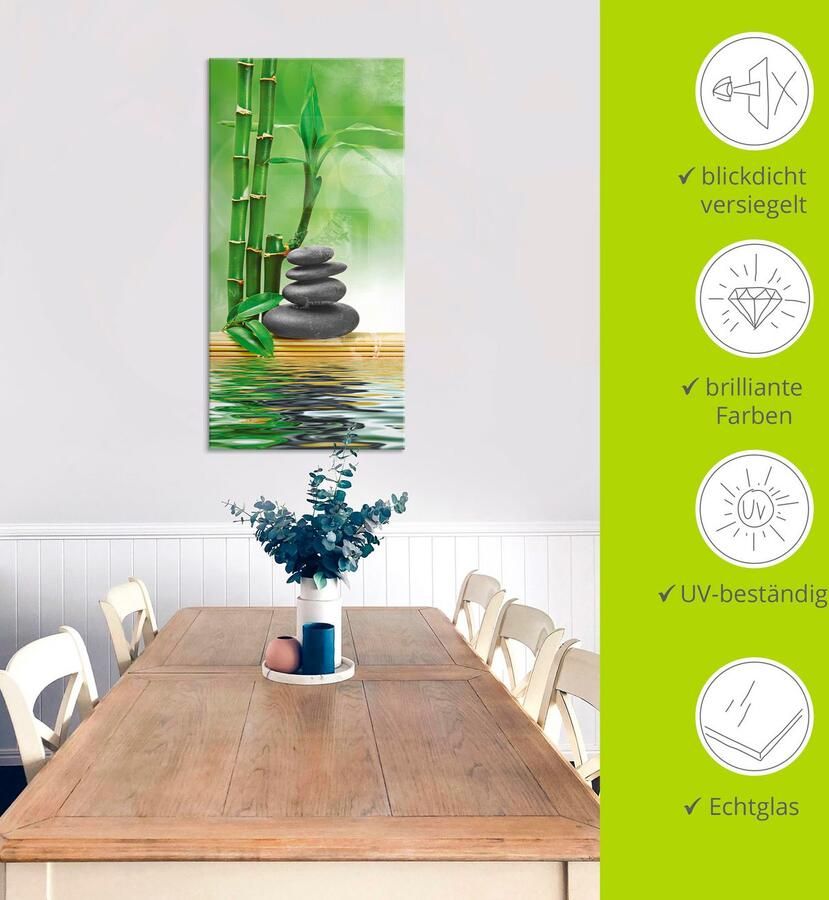 Artland Print op glas Spa concept zen basaltstenen - Foto 3