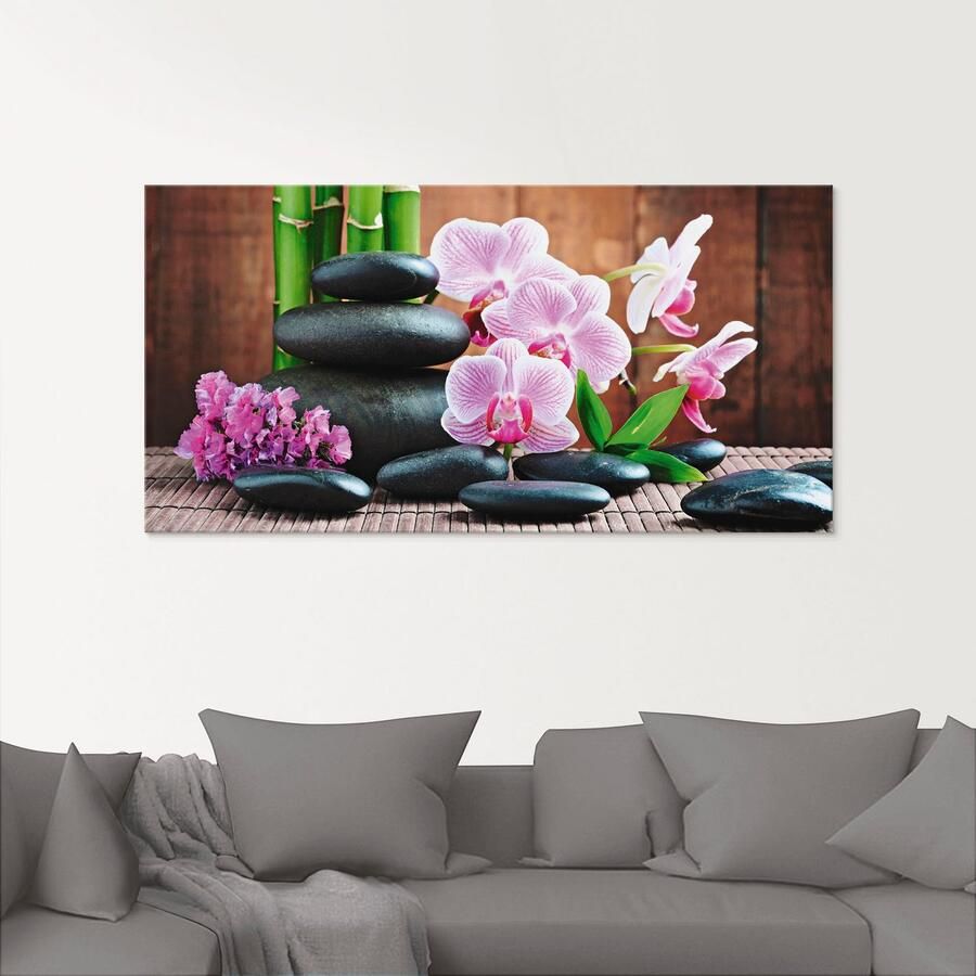 Artland Print op glas Spa concept zen stenen orchideeën - Foto 2