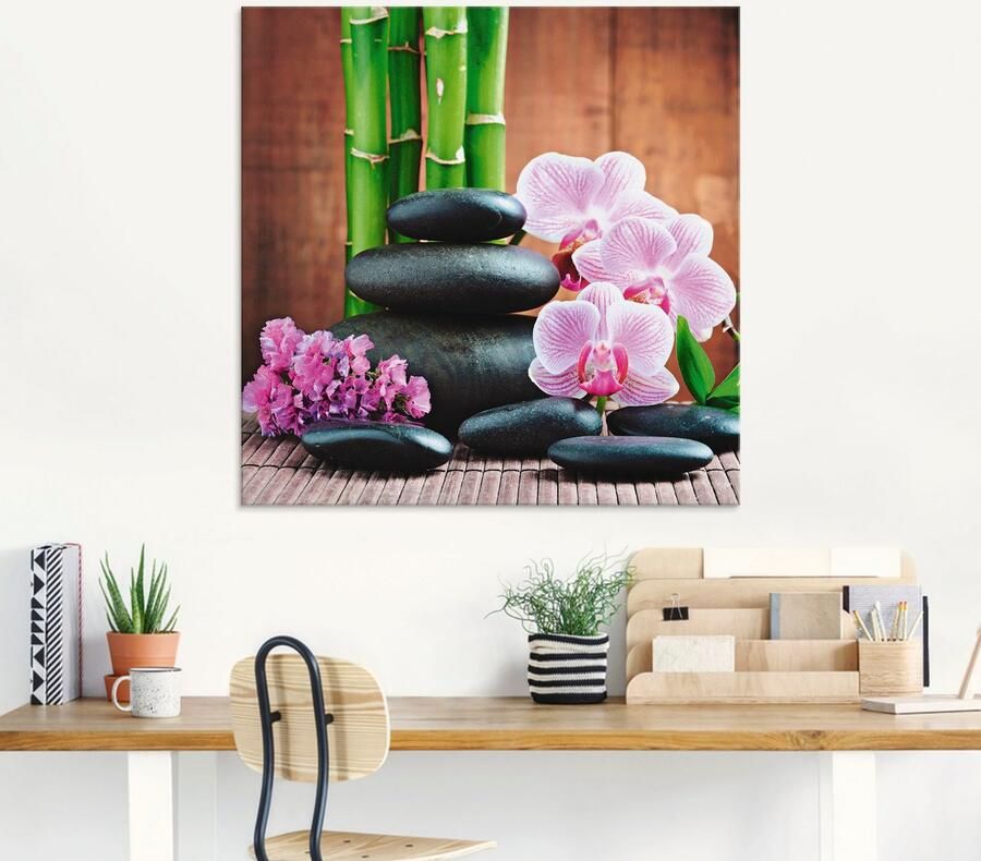 Artland Print op glas Spa concept zen stenen orchideeën - Foto 5