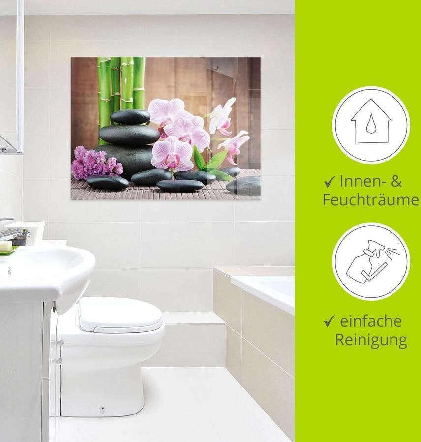 Artland Print op glas Spa concept zen stenen orchideeën - Foto 2