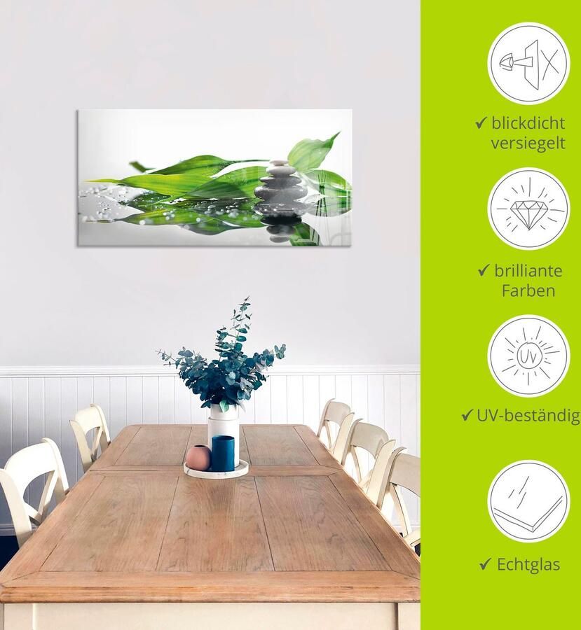 Artland Print op glas Spa met stenen en bamboe - Foto 3