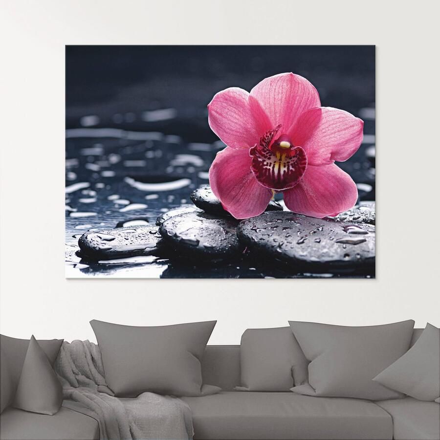 Artland Print op glas Stilleven met kiezel en een orchidee - Foto 2