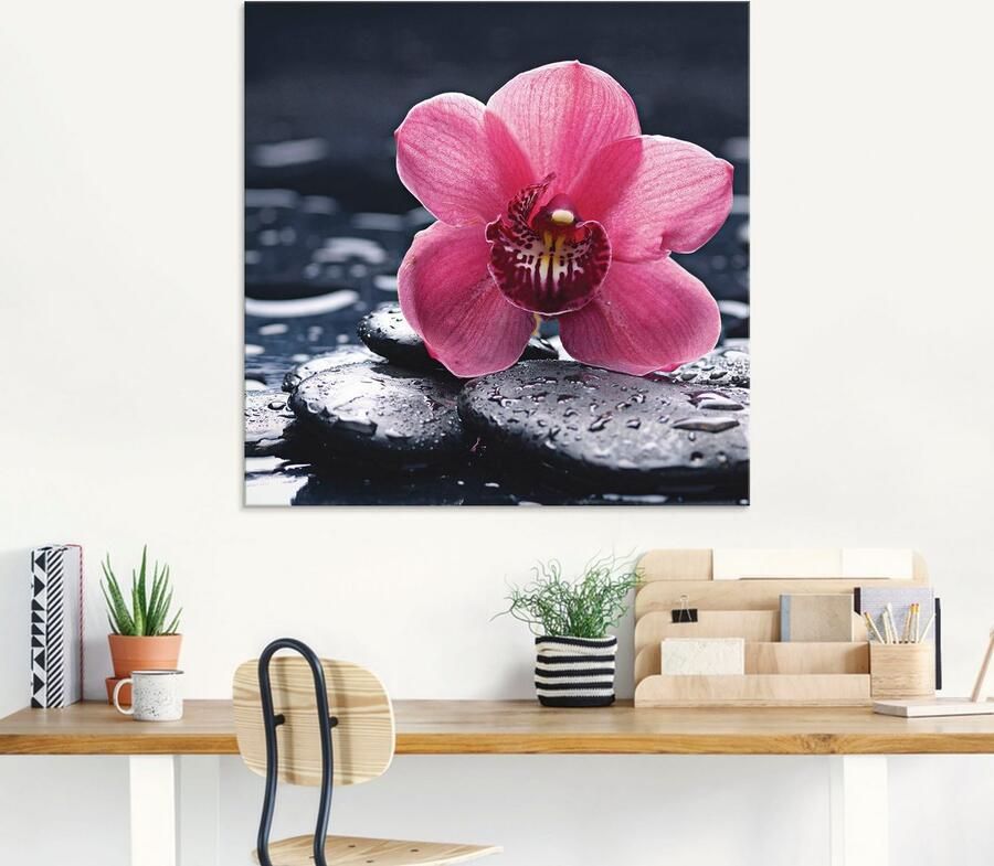 Artland Print op glas Stilleven met kiezel en een orchidee - Foto 5