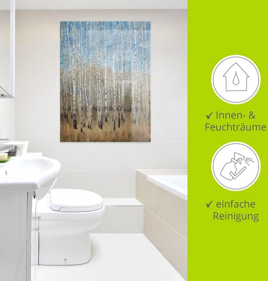 Artland Print op glas Stoffige blauwe berken II - Foto 3