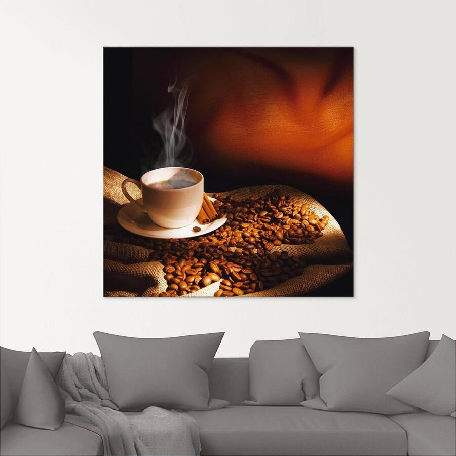 Artland Print op glas Stomend kopje koffie in verschillende maten - Foto 2