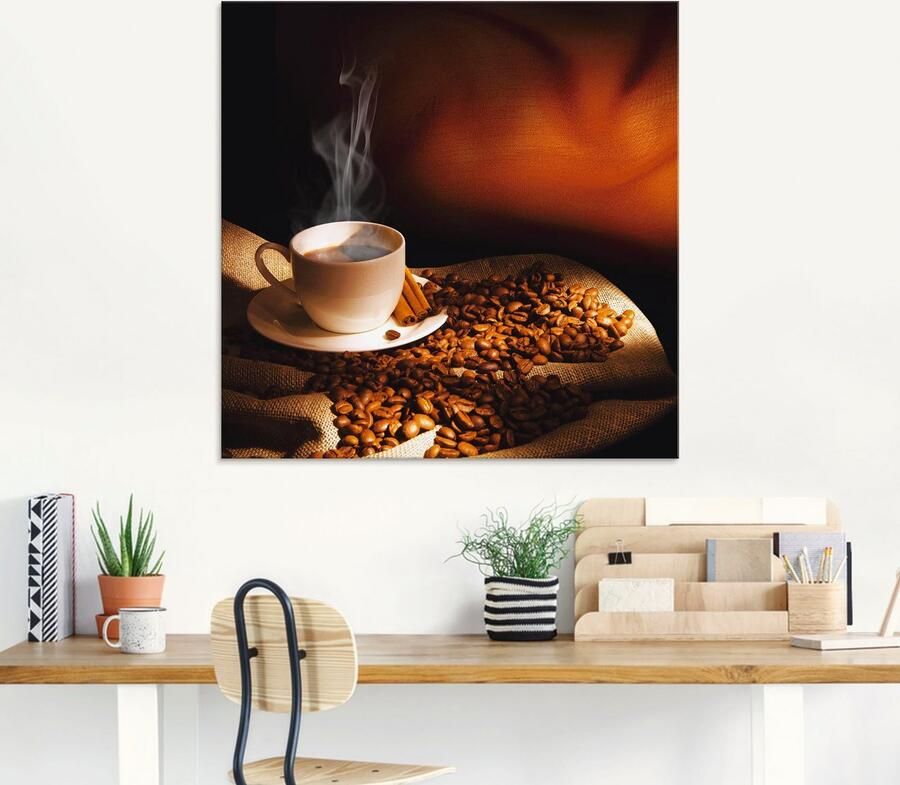 Artland Print op glas Stomend kopje koffie in verschillende maten - Foto 5