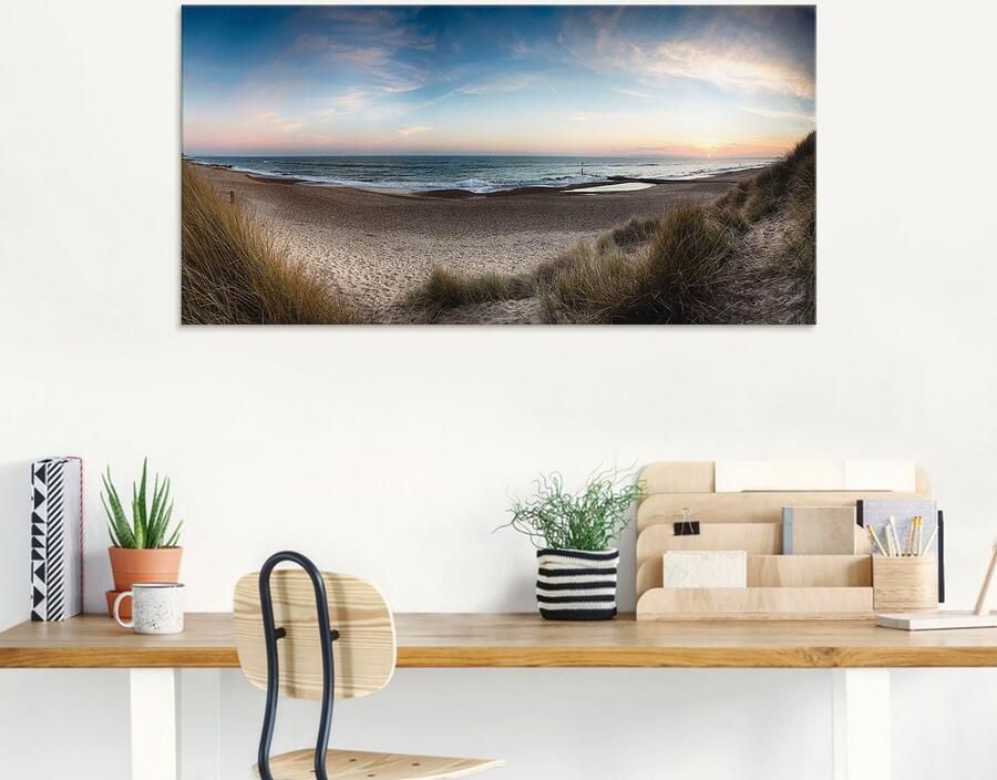 Artland Print op glas Strand en duinen aan de Hengistbury Head - Foto 3