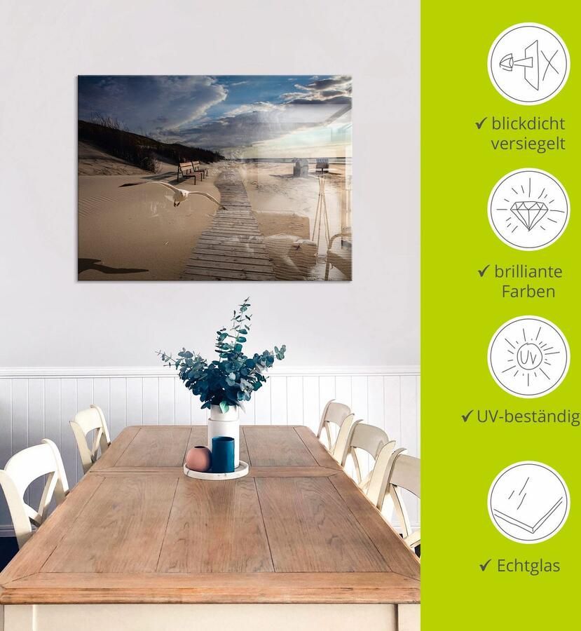 Artland Print op glas Strandimpressies in verschillende maten - Foto 4