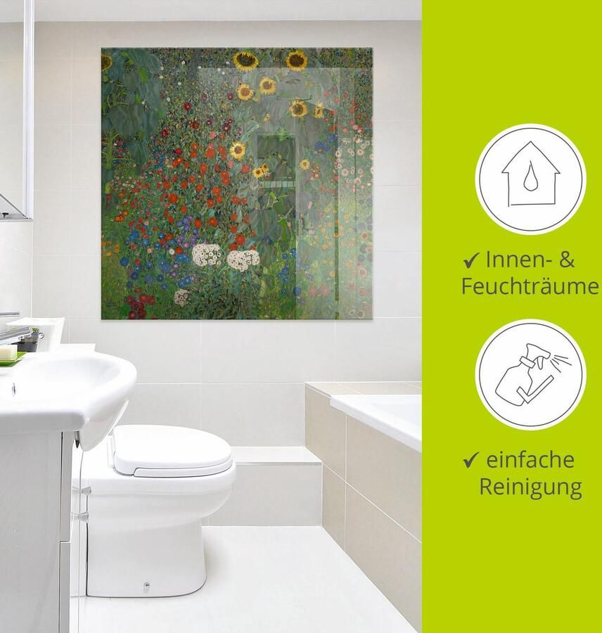 Artland Print op glas Tuin met zonnebloemen in verschillende maten - Foto 3