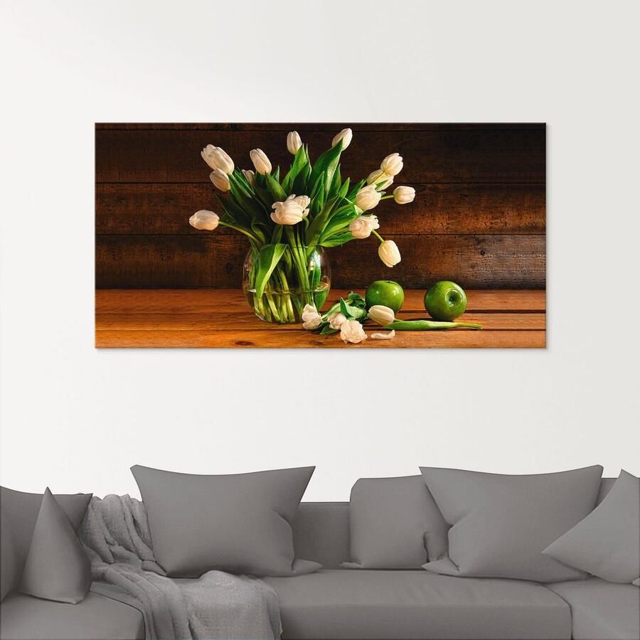 Artland Print op glas Tulpen in glazen vaas in verschillende maten - Foto 2