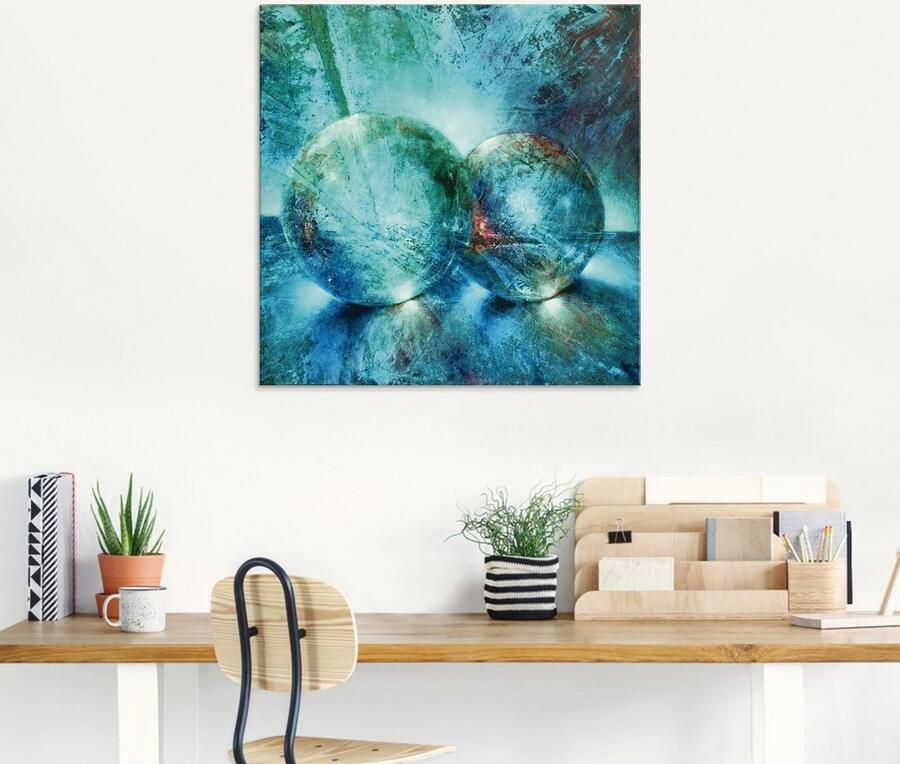 Artland Print op glas Twee blauwe knikkers_ in verschillende maten - Foto 5