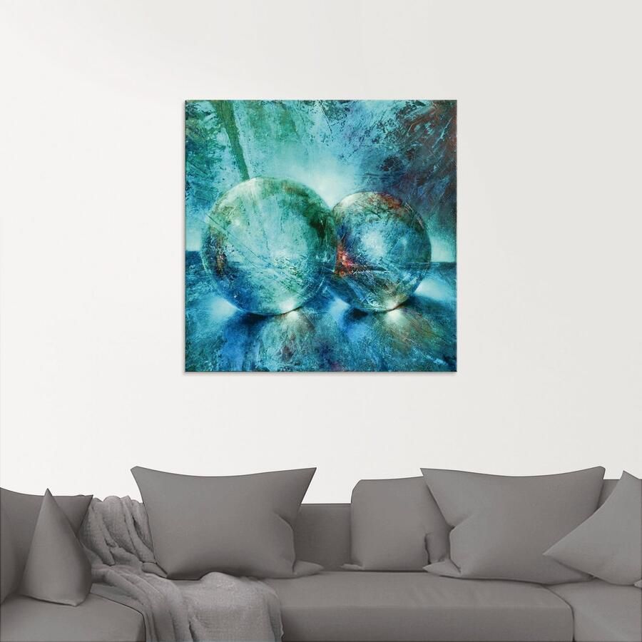 Artland Print op glas Twee blauwe knikkers_ in verschillende maten